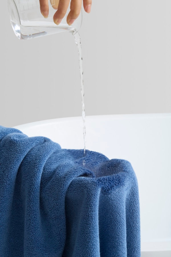 Water absorption test — Blue Cascadia towel